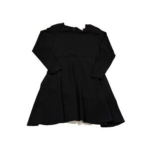 100% Wool Adrienne Vittadini Black Fit & Flare Dress Women's Size 12 Long Sleeve